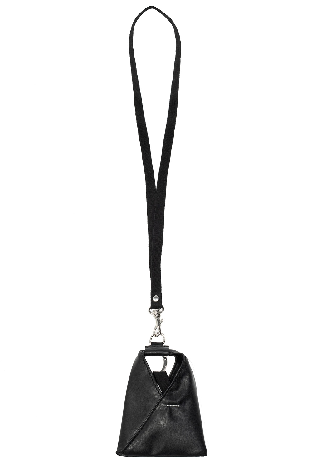 Black lanyard with a mini Japanese bag pendant from MM6
